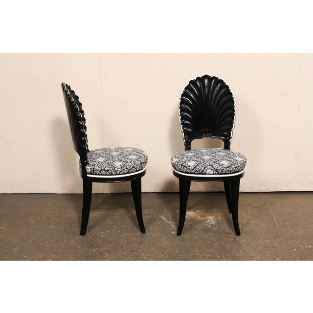 Black Late 20th Century Italian Black & White Grotto Chairs For Sale - Image 8 of 10
