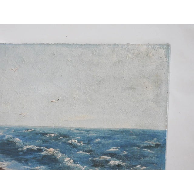Mid 20th Century Mid 20th Century Coastal Sand Dunes Beach Seascape Painting For Sale - Image 5 of 7