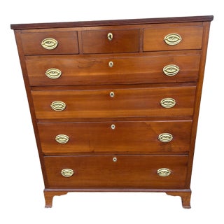 A Very Nice Antique Pennsylvania Hepplewhite Cherry Mid-Case Chest of Drawers, Circa 1800’s For Sale