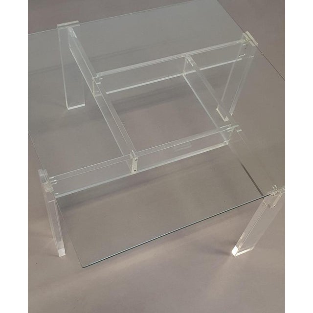 Vintage coffee table made by de Swart. Made of acrylic glass with a glass top. In great condition. Design Period1960 to...