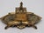 Baroque Vintage Elaborate Brass Desk Inkwell Stand With Pen Trays For Sale - Image 3 of 9