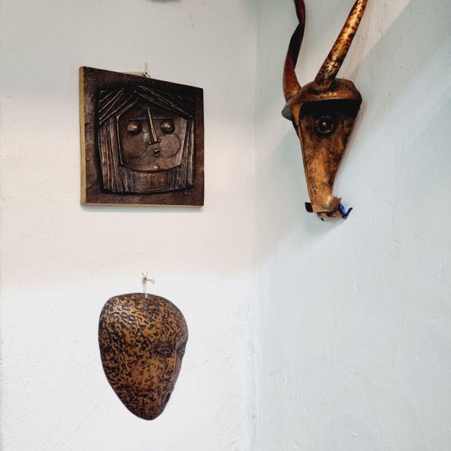 Unique hand-hammered copper wall decoration, presumably the work of a Hungarian applied artist. with its patina and...