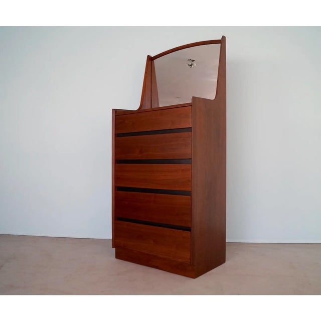 1960s 1960s Highboy Dresser With Mirror and Jewelry Storage - Martin Borenstein For Sale - Image 5 of 7