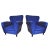 Wood Set of Velvet Blue Armchairs by Guglielmo Ulrich, 1950s For Sale - Image 7 of 7