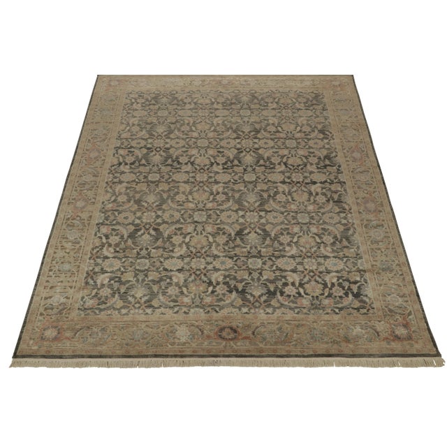 Traditional Rug & Kilim’s Herati Style Rug With Gray, Blue and Beige-Brown Floral Patterns For Sale - Image 3 of 8