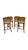 Set of 4 vintage barstools made of beach wood and oak framing with upholstered seats and hand woven cane backing.