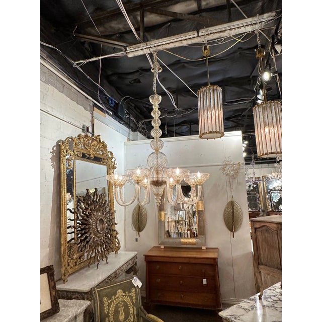 Modern Murano Quilt Glass Ball Form Chandelier For Sale - Image 3 of 8