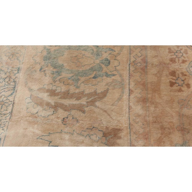 Authentic Indian Botanic Handmade Wool Rug For Sale In New York - Image 6 of 6
