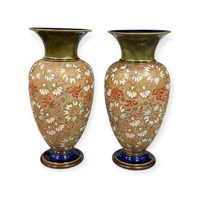 Slater's Patent Vases by Royal Doulton, 1890s, Set of 2 For Sale - Image 5 of 13