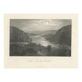 Harper's Ferry by Moonlight, 1800s, Paper For Sale