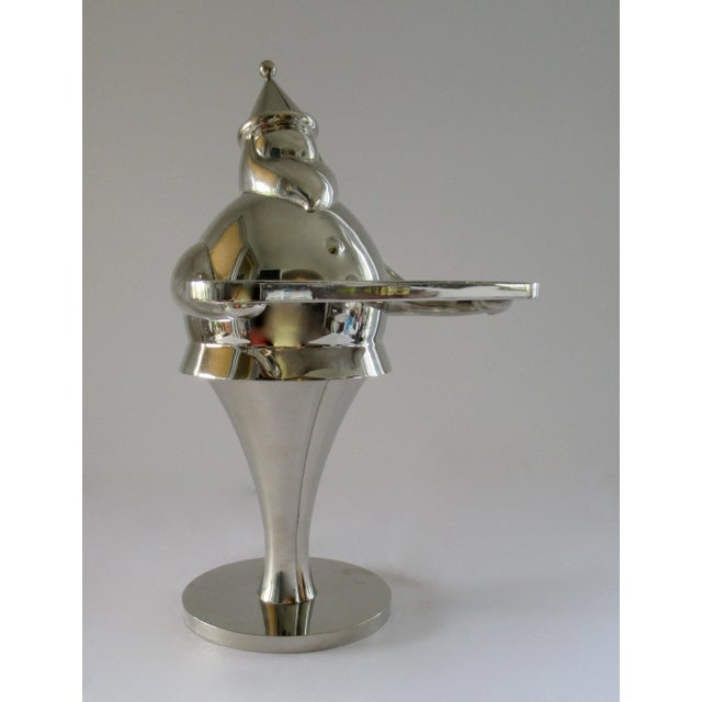 Large Pottery Barn Santa Baby Silver Art Deco Style Vintage Christmas Collectible Candle Holder For Sale - Image 13 of 13