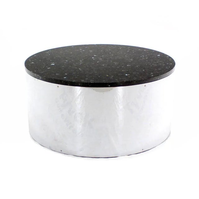 Round Chrome and GraniteTop Coffee Table Chairish