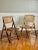 1960s Set of 4 Mid 20th Century Tortoise Shell Style Burnt Bamboo Folding Chairs For Sale - Image 5 of 12