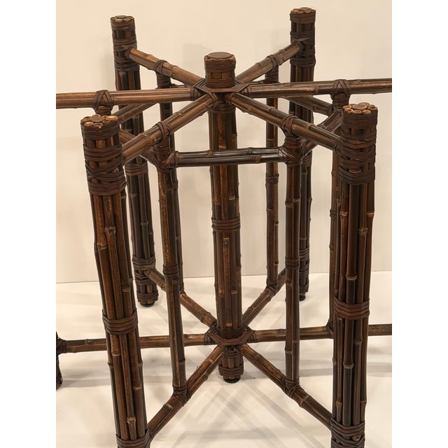 Wood McGuire Organic Modern Bamboo Leather Wrapped Dining Table Base For Sale - Image 7 of 9