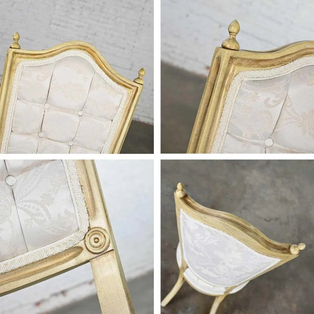 Hollywood Regency Louis XVI Style Vintage White Dressing or Accent Chair Attributed to Prince Howard For Sale - Image 11 of 13