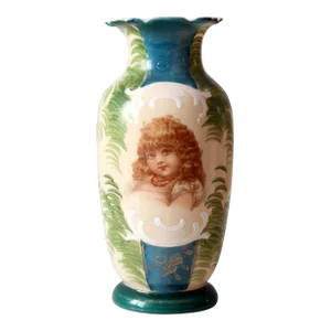 Antique Victorian Painted Portrait Vase