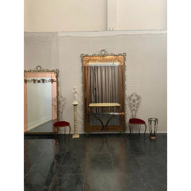 Wrought Iron Console Table with Mirrored Back by Pierluigi Colli, 1950s For Sale - Image 11 of 12