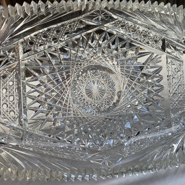 Early 20th Century Antique American Brilliant Cut Crystal Platter For Sale - Image 5 of 12