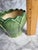 Ceramic 1970s Green Glazed Majolica Lotus Leaf Planter For Sale - Image 7 of 8