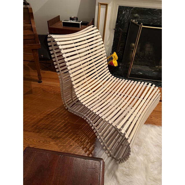 1980s English Willow Bat Slat Lounge Chair For Sale - Image 17 of 17
