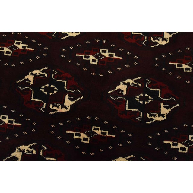 Red Turkmen Rug 7’7” X 12’7” Red Wool Vintage Tribal Hand-Knotted Oriental Carpet For Sale - Image 8 of 15