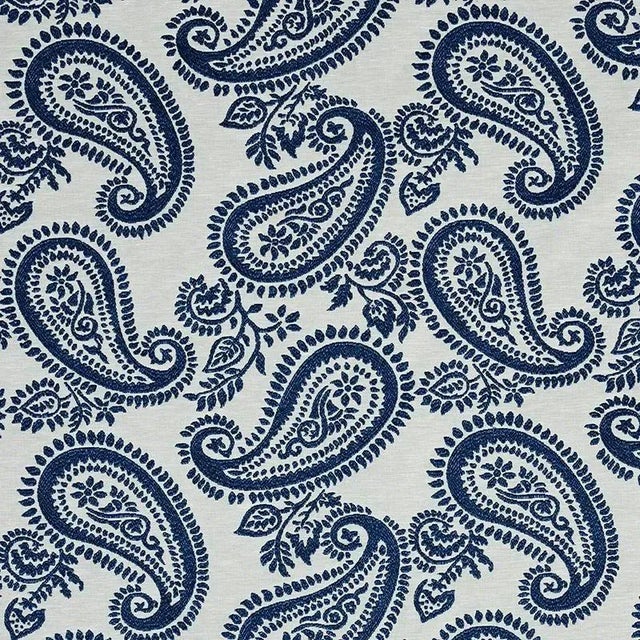 Sample - Schumacher Milena Paisley Fabric in Blue For Sale