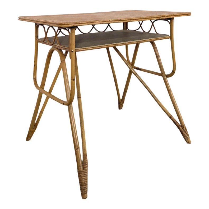 Bamboo and Rattan Desk | Chairish