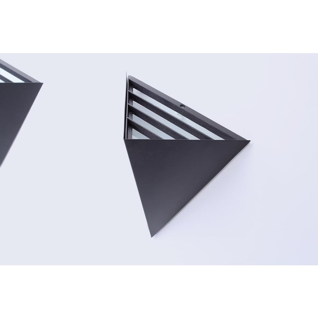 Metal Postmodern Metal Black Kite Sconces from Massive Lighting, 1980, Set of 2 For Sale - Image 7 of 15