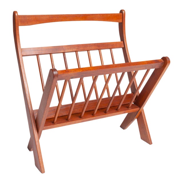 Vintage MidCentury Teak Magazine Rack Chairish