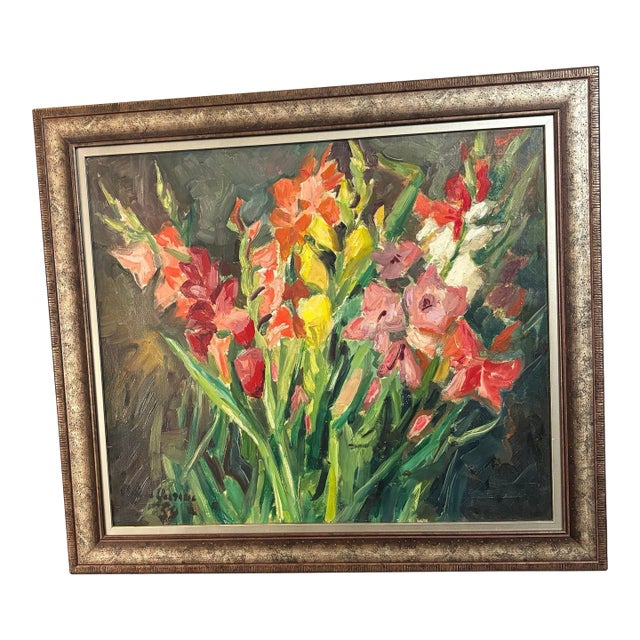 Original Framed Floral Oil Painting For Sale