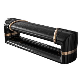 "Magistrale" Bench, Stainless Steel and Bronze Details, Handmade For Sale