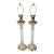 Brass and Glass Column Buffet Table Lamps - A Pair For Sale