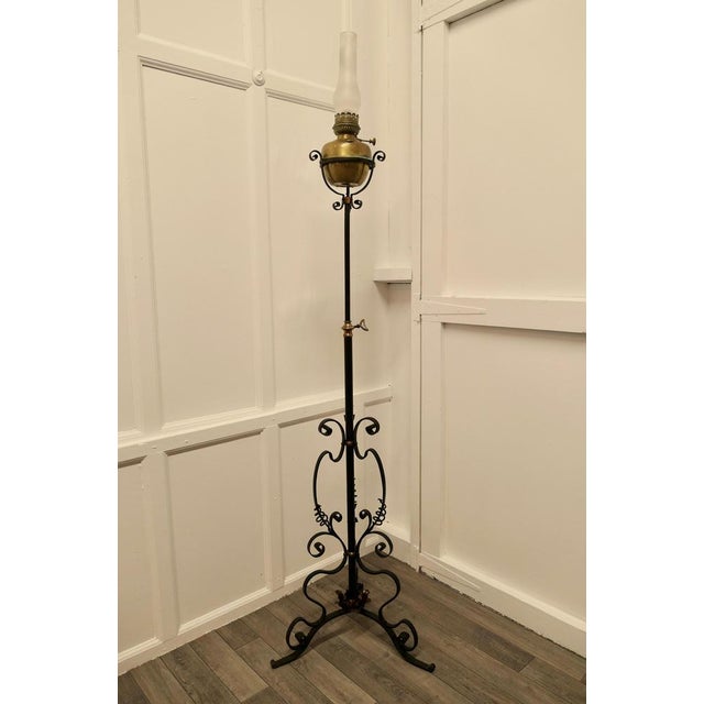 Arts and Crafts Wrought Iron Oil Floor Lamp, 1880s For Sale - Image 4 of 7