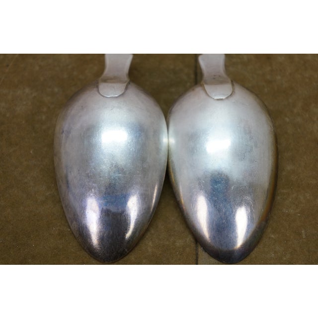 Antique 1836 Charles Shipway Tipped Pattern Sterling Silver Spoons 125g 8.5" - a Pair For Sale - Image 4 of 9