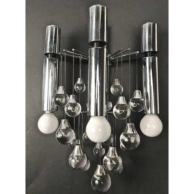 Italian Chrome and Glass Sconces by Sciolari, 1960s, Set of 2 For Sale - Image 17 of 18