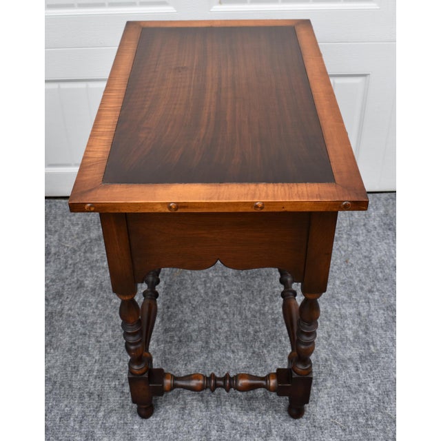 Antique Walnut Table William and Mary Style Accent Side 3 Drawers For Sale In Philadelphia - Image 6 of 16