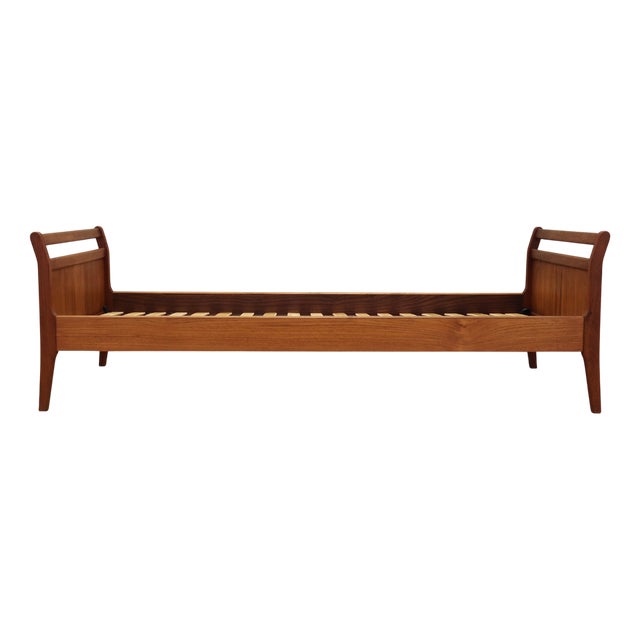 Danish Teak Bed, Denmark, 1970s For Sale