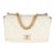 Ivory Shiny Quilted Lambskin Maxi Chanel 19 Flap Bag For Sale