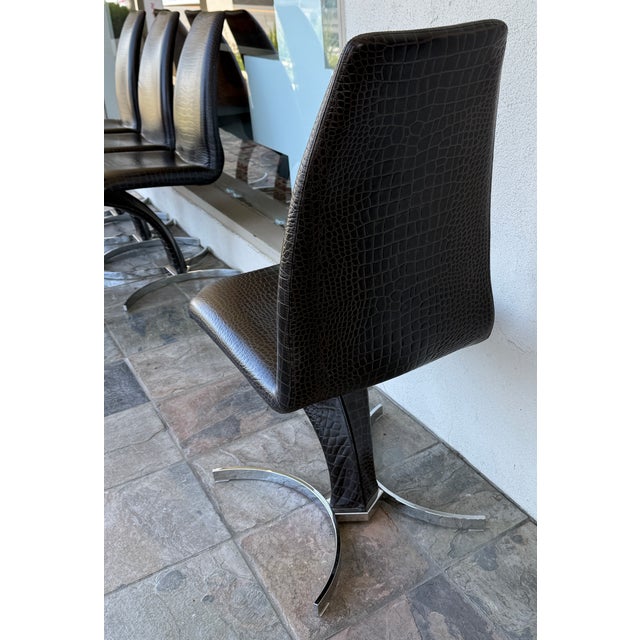 Cattelan Italia Betty Embossed Crocodile Dining Room Chairs, Set of Six For Sale - Image 10 of 14