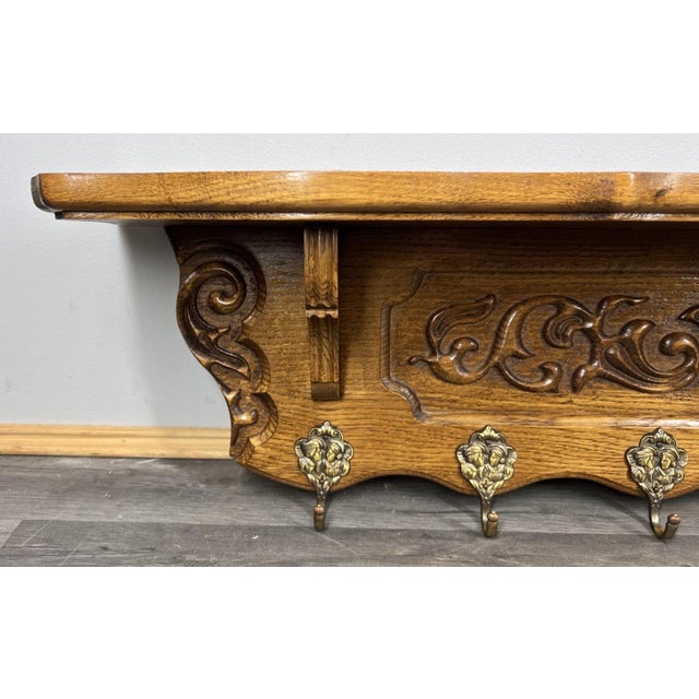 Vintage French Coat Rack in Oak For Sale - Image 6 of 10