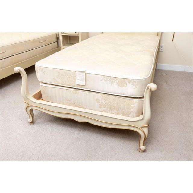 Drexel Vintage Drexel French Provincial Off-White Twin Beds, Pair With Nightstand For Sale - Image 4 of 11
