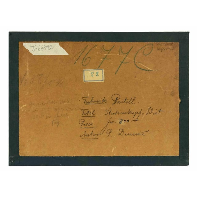 Paul Ascan Demmé, Portrait of Man, Oil Pastel on Board, Early 20th-Century For Sale - Image 3 of 5