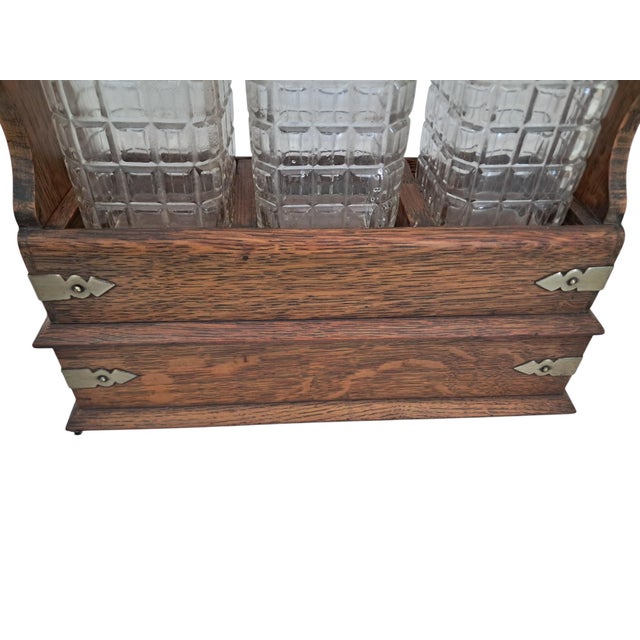 Antique Tantalus with Three Decanters, 1880, Set of 4 For Sale - Image 9 of 18