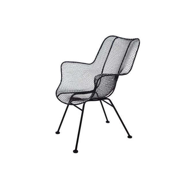 1950s Mid Century Russell Woodard "Sculptura" Wire Patio Armchair For Sale - Image 11 of 17