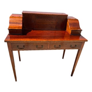Restored Antique Circa 1920s Mahogany Carlton House Desk For Sale