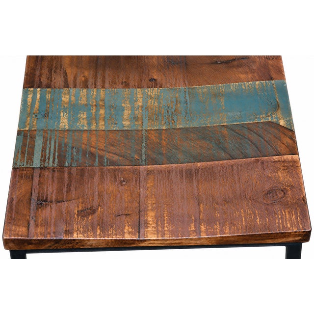 2020s Salvaged Acacia & Iron Bar Stool For Sale - Image 5 of 5