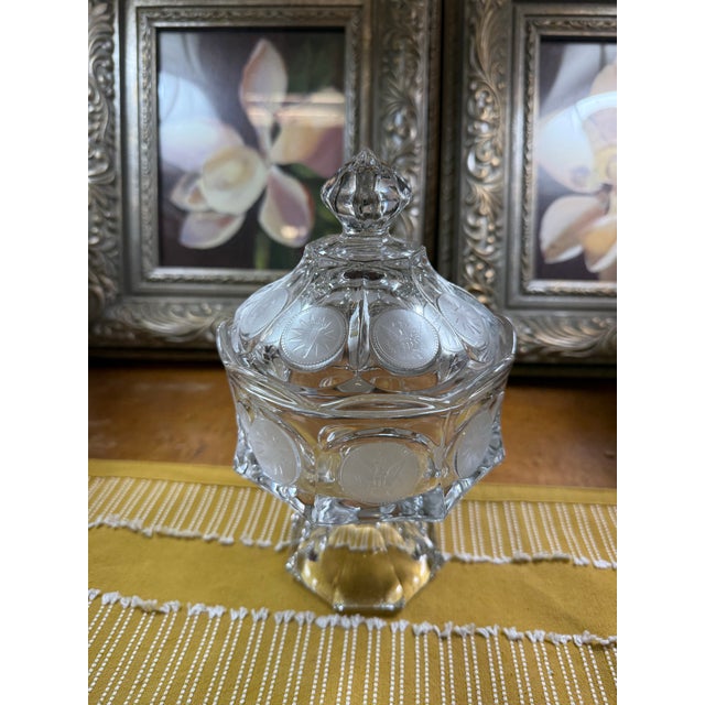 Vintage Fostoria 'Coin Glass' Pattern Candy Dish, For Sale - Image 11 of 11
