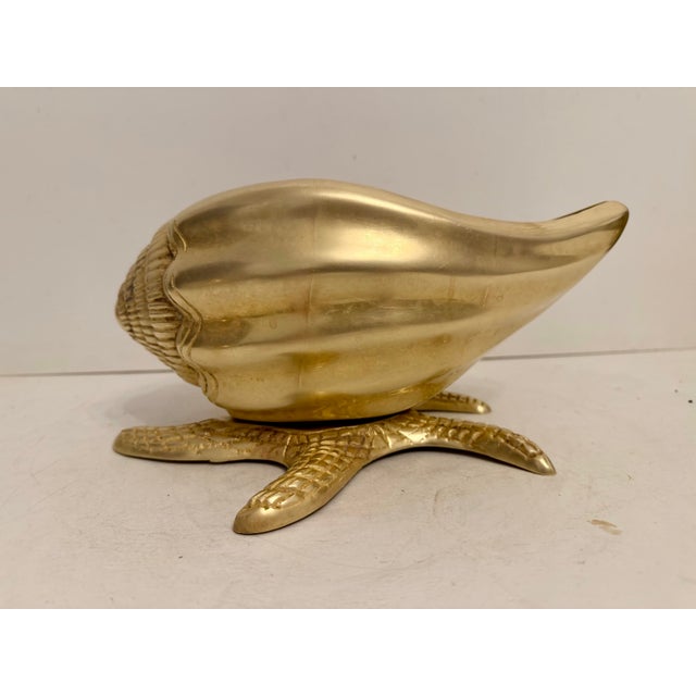 Nautical Brass Sea Shell on Starfish Base Planter For Sale In New York - Image 6 of 12