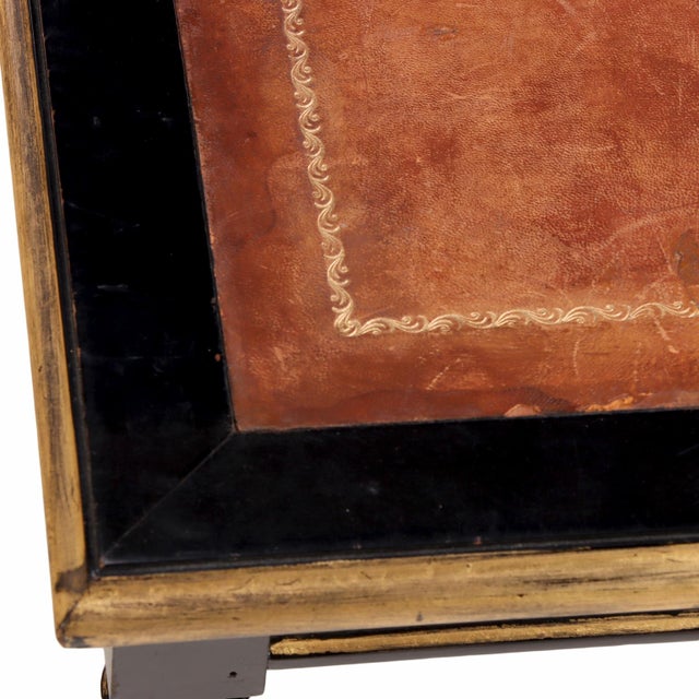 1940s French Maison Jansen Leather Top Coffee Table For Sale In Philadelphia - Image 6 of 7