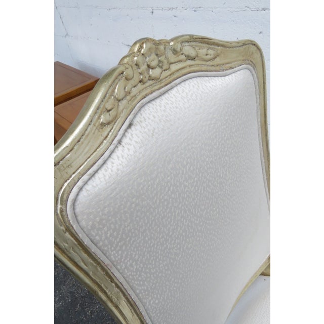 French Painted Carved High Back Desk Vanity Chair 3788 For Sale - Image 10 of 12